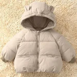 Boys Girls Thickened Down Coats Baby Winter Warm Hooded Jackets Outerwear Children Fashion Solid Color Coat Kids Casual Clothing - Imagine 3