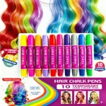 10 Hair Chalk Temporary Non-Toxic Easy Washable Hair Dye Colourful Pens For Kids Girls Dolls