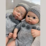 1PC/ 2 Styles Open Mouth 13Inch Solid Silicone Bebe Reborn Girl Doll Soft Touch Handmade Newborn Baby Girls Perfect As Gifts - Imagine 6
