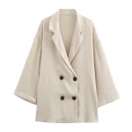 Autumn New Women's Clothing European And American Style Fashionable Wrinkled Suit Jacket Casual Pants Set - Imagine 4