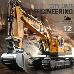 12 Channel Alloy Remote Control Excavator Children's Toy Simulation Sound Effects and Lighting Parent-child Interactive Toy - Imagine 2