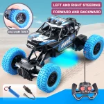 Remote control car with colorful flashing lights, rubber wheels, off-road toy car suitable for Christmas children's gifts - Imagine 2