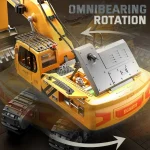 12 Channel Alloy Remote Control Excavator Children's Toy Simulation Sound Effects and Lighting Parent-child Interactive Toy - Imagine 5