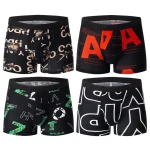 4/10 Piece Men's To Teenagers' Parent-child Underwear Simple And Fashionable Printed Boyshort Joker Casual Elastic Waist Shorts - Imagine 3