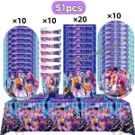 Demon Hunters Birthday Party Decor Cutlery Set Cup Plate Napkin Banner Balloon Girls Korean Kpop Anime Party Supplies Decoration - Imagine 5