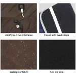 4 Heated Areas Camping Chair Heated Cushion Portable Heated Chair Cushion Thickened 3 Adjustable Temperature for Outdoor Travel - Imagine 5