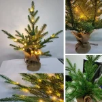 Artificial Christmas Tree PE Material with LED Light Desktop Mini Christmas Tree 45cm/60cm Christmas Party Atmosphere Ornaments - Imagine 4