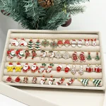 50PCS/10PCS Christmas Theme Earrings Vintage Metal Santa Earrings for Designing Women Fashion Christmas Gifts - Imagine 4