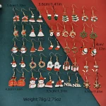 50pcs Christmas Party Random Style Earring Set Cute Alloy Oil Drop Christmas Tree Snowman Gift-giving Earring Combination - Imagine 4