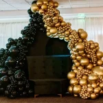 303pcs Black Gold latex Balloon Garland Arch Kit Bridal Shower, Valentine's Day, Wedding Party Birthday Party Decoration