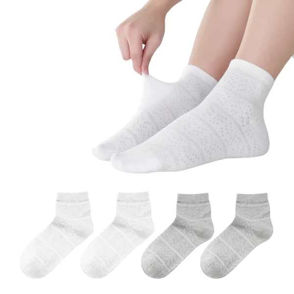 Children's socks made of combed cotton and ultra-thin mesh breathable short h breathable short socks suitable for boys and girls