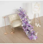 Uflower 50/100cm Flower Row Artificial Flowers Wedding Backdrop Table Long Runner Floral Backdrop Arrangement Wall Arch Decor - Imagine 3