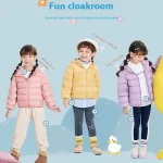 Fall and Winter Children's Light Paragraph down Jacket Children's Jacket New Boys and Girls Big Boy Hooded White Duck down Jacke - Imagine 2