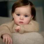 18-20Inch Washable Ward Reborn Girl Doll With Rooted Hair Full Body Vinyl 3D Painted Skin Newborn Girl Doll Lifelike Doll - Imagine 4