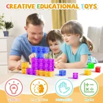 Magnetic Building Blocks Toy Transparent Magnetic Cubes Construction Set Preschool STEM Educational Sensory Toys Gift - Imagine 4