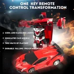 Remote Control Transformable Robot Car 2 in 1, Automatic Racing Car Toy, Mini RC Car Model, STEM Educational Gift for Boys Kids - Imagine 3