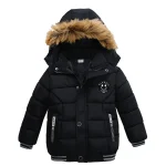 Winter Boys Padded Jacket Children Thickened Warm Cotton Coat Kids Outer Clothing New Hooded Outerwear Teenagers Casual Clothes - Imagine 2