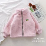 Children's lamb fleece jacket with fleece jacket for both men and women, autumn and winter new item for babies - Imagine 3