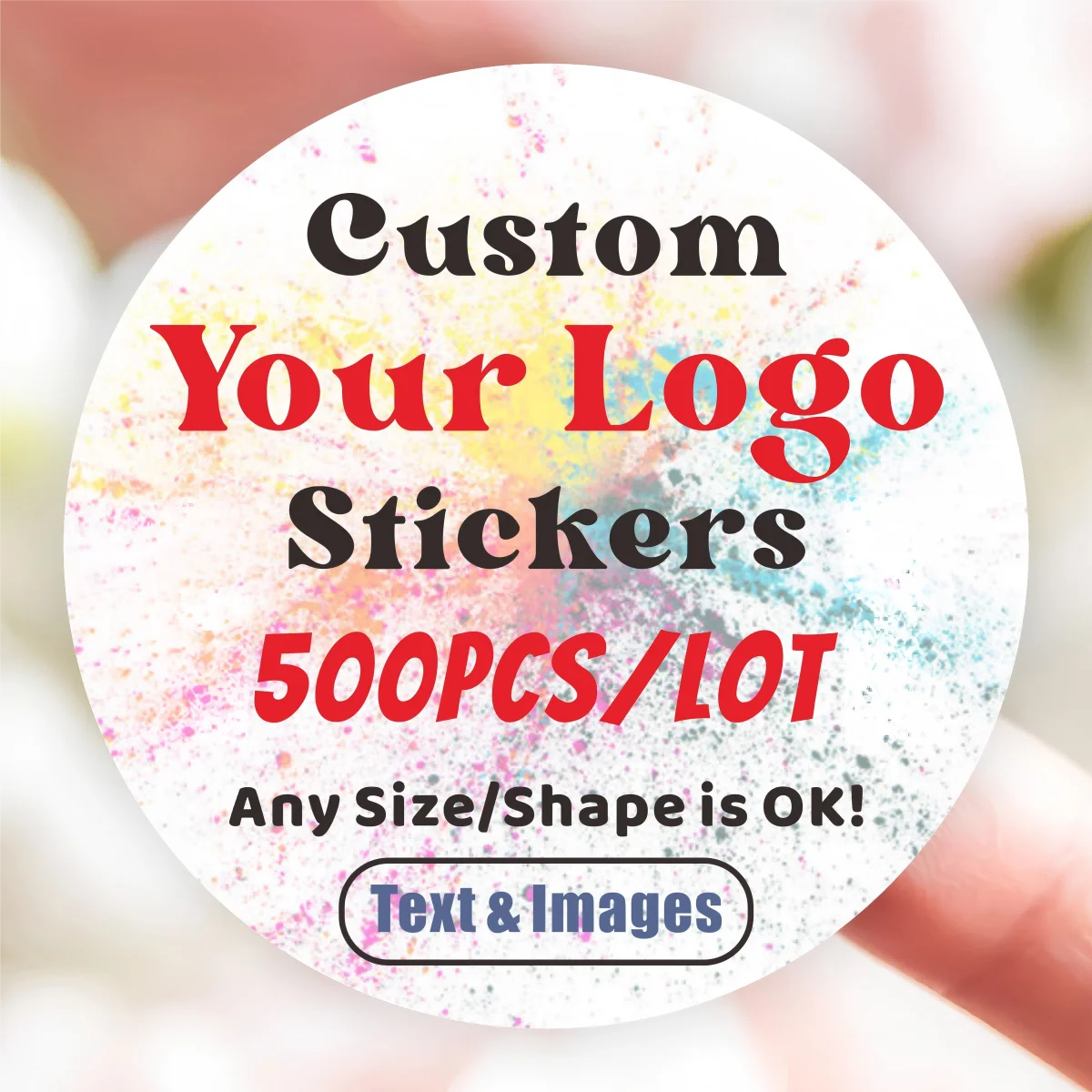 kf-Seda5246ca40c4950b8cd447d9efa8a693 500PCS Custom Stickers Customized Logo Labels Wedding Birthday Baptism Packaging Print Your Own Sticker Personalized Stickers - Imagine 1