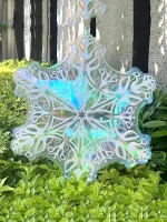 1/3/6pcs transparent snowflake aluminum foil balloons, ice and snow theme party, birthday, Christmas, winter party, New Year - Imagine 2