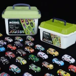 Mini Alloy Car Model Set with Storage Box Diecast Cars Toys for Boys Sliding Inertia Vehicle Children Toy Kit Kids Gifts - Imagine 5