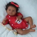 50 cm Reborn Doll Baby Doll Vinyl Limbs with 3D Painted Skin Realistic Soft Cloth Body African American Doll Toy Christmas Gift - Imagine 4