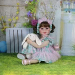 Reborn Toddler Girl Doll -22 inch Garden Play Baby with 3D Painted Skin on full vinyl with Rooted hair Christmas Gift - Imagine 3