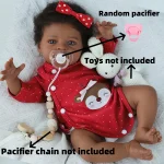 50 cm Reborn Doll Baby Doll Vinyl Limbs with 3D Painted Skin Realistic Soft Cloth Body African American Doll Toy Christmas Gift - Imagine 5