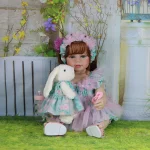 Reborn Toddler Girl Doll -22 inch Garden Play Baby with 3D Painted Skin on full vinyl with Rooted hair Christmas Gift - Imagine 4