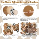 170Pcs CowBoy Balloons Garland Arch Kit, Cow Brown Neutral Blush Confetti Print Balloons for Party Decorations Supplies - Imagine 3