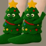 1/3Pairs Cartoon 3D Knit Santa Socks for Men Women Christmas Kawaii Funny Winter Warm Soft Cozy Fuzzy Thicken Mid-tube Stockings - Imagine 4