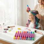 10 Hair Chalk Temporary Non-Toxic Easy Washable Hair Dye Colourful Pens For Kids Girls Dolls - Imagine 4