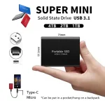 Portable SSD Drive 1TB High Speed Hard Drive External Hard Disk Type-C/USB 3.1 Original Storage Device for Laptop/PC/Phone/Mac - Imagine 4