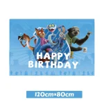 Zootopia Birthday Decorations Set Include Banner Balloon Cake Topper Backdrop Hanging Swirls Tablecloth for Kids Party Supplies - Imagine 3