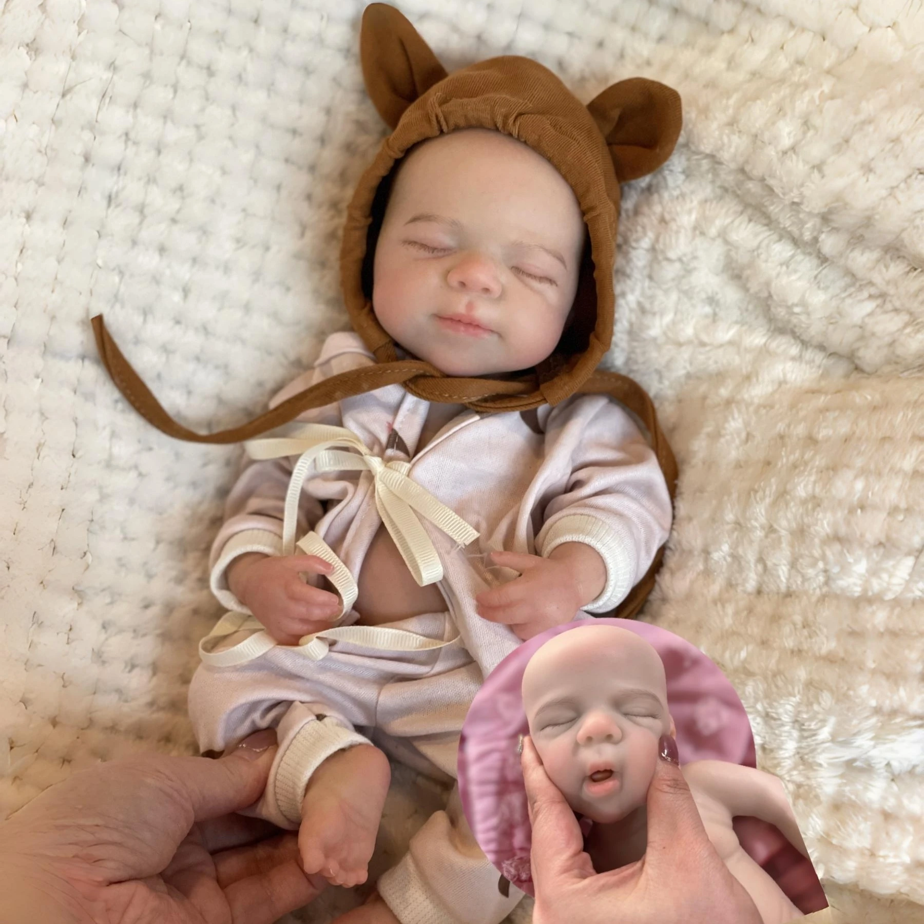 kf-Sff473731ae75440a906ab83e0c5054b4C 33cm Can Open Mouth Pascale Solid Silicone Reborn Baby Girls With Cute Clothes Lifelike Washable Newborn Baby Doll - Imagine 1
