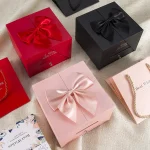 Heart Zircon Pendant Necklace With Pink Rose Bow Gift Box 2025 New Set For Girlfriend Wife Christmas Valentine Day Birthday Gift - Imagine 6