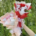 Kawaii Hello Kitty Cat Dolls With Artificial Flowers Creative Bouquet Christmas Valentine Birthday Graduation Gifts - Imagine 5