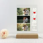 1PC Customized Photo and Text Wooden Base Acrylic Night Light,LED Warm Light Night Light, Valentine/Wedding/Birthday Gift - Imagine 5
