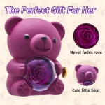 Purple Heart Pendant Necklaces With Cute Bear Rose Flower Gift Box For Women 2026 Valentine Christmas Wedding Birthstone Jewelry - Imagine 3