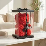 2026 Eternal Rose Teddy Bear Artificial Flower Gift for Mom - Mother's Day Birthday Valentine's Day Anniversary Home Decor