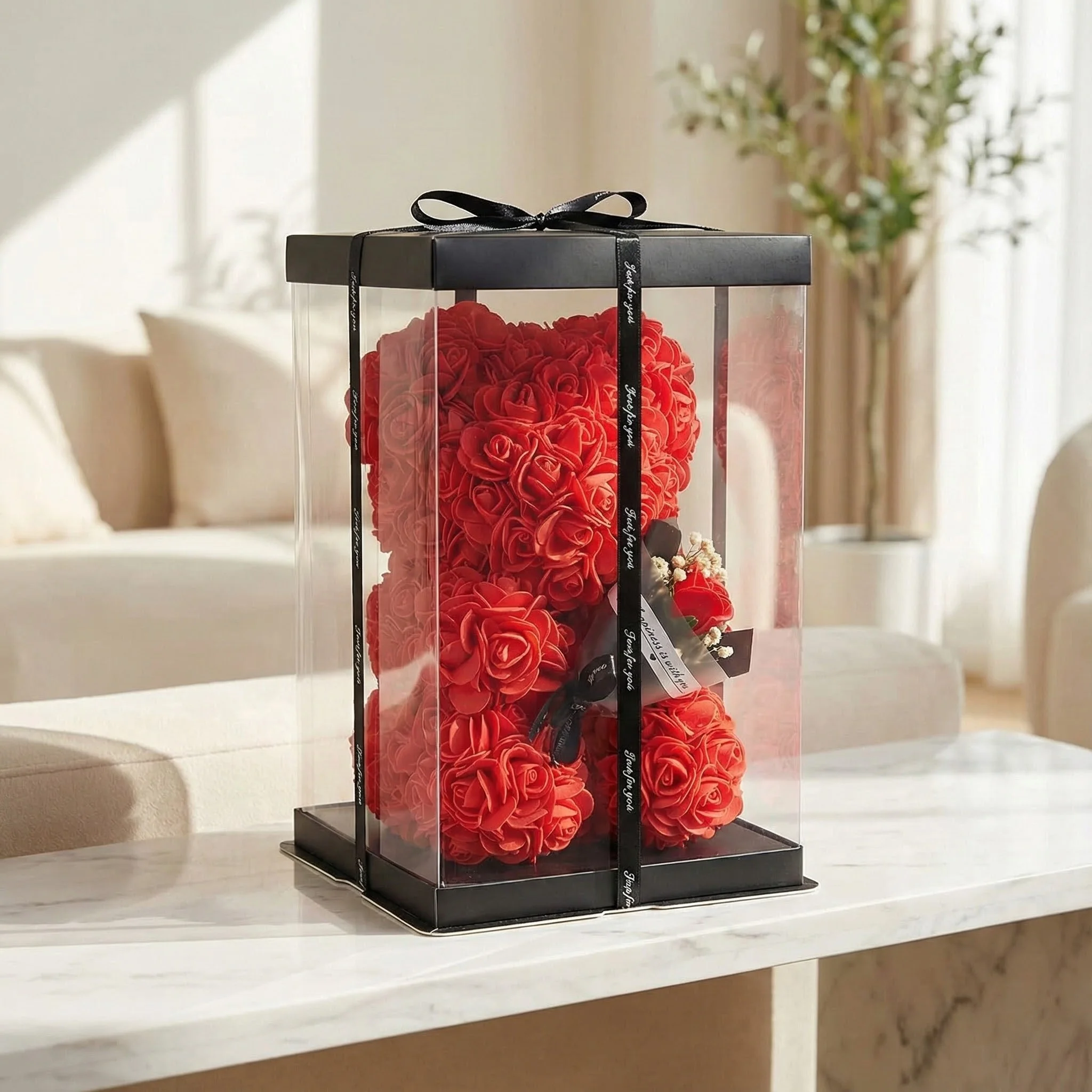 kf-S2c25ed769bf14bd2a2893b2fa5203748m 2026 Eternal Rose Teddy Bear Artificial Flower Gift for Mom - Mother's Day Birthday Valentine's Day Anniversary Home Decor - Imagine 1