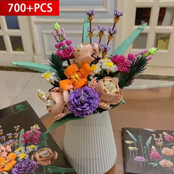 Flower Bouquet Architectural Decoration Set Romantic Rose Artificial Flower Adult Plant Series Suitable for Valentine's Day Gift