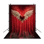 Valentine's Day Photography Backdrop February 14th Dreamy Angel Wing Red Rose Glitter Love Heart Adult portrait Photo Background - Imagine 2