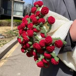 1pcs Finished Flower Bouquet Blanket Soft and Lightweight Knitted Throw Blankets for Birthday Wedding Valentine’s Day Home Decor - Imagine 4