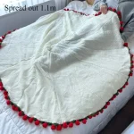DIY Soft Rose Bouquet Foldable Blanket Wool Crochet Throw Perfect for Home Decoration Birthday Mothers Day Valentines Day Gifts - Imagine 6