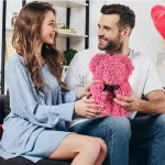 25cm Artificial Teddy Rose Flower Bear with Box Romantic Valentines Day Gift Girlfriend Women Anniversary Wedding Party Supplies - Imagine 4
