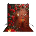 Valentine's Day Photography Backdrop February 14th Dreamy Angel Wing Red Rose Glitter Love Heart Adult portrait Photo Background - Imagine 4