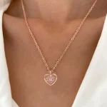 Zircon Heart Necklace Pendant With Rose Bow Box 2025 New Jewelry Set For Girlfriend Christmas Valentine Day Anniversary Gift - Imagine 6