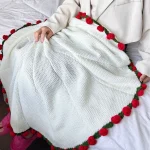 1pcs Finished Flower Bouquet Blanket Soft and Lightweight Knitted Throw Blankets for Birthday Wedding Valentine’s Day Home Decor - Imagine 2
