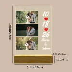 1PC Customized Photo and Text Wooden Base Acrylic Night Light,LED Warm Light Night Light, Valentine/Wedding/Birthday Gift - Imagine 3